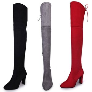 Lungo della coscia stivali da <span class=keywords><strong>donna</strong></span> sopra il ginocchio alti stivali in pizzo up scarpe tacchi alti - Product Image 5