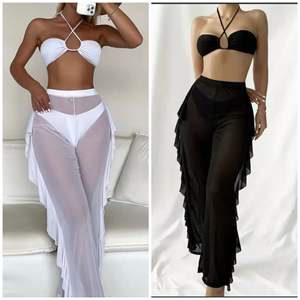 Ensemble bikini 3 pièces sexy en maille transparente à volants et jambes larges, maillots <span class=keywords><strong>de</strong></span> <span class=keywords><strong>bain</strong></span> bandeau, maillots <span class=keywords><strong>de</strong></span> <span class=keywords><strong>bain</strong></span> pour femmes - Product Image 2