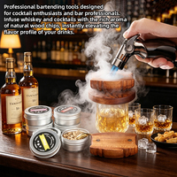 Juego de regalo de cóctel de whisky a la antigua, tapa de Rugby ahumada, caja de madera con Infusor de antorcha, herramienta de barra para entretenimiento