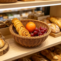 Panier à pain et à collations en rotin PP de qualité alimentaire, artisanal, écologique, taille et couleur personnalisées, panier de rangement tissé pour la salle à manger et la maison