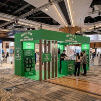 Stand d'exposition modulaire personnalisé 10x20 pieds en aluminium durable avec étagères SEG pour salons professionnels