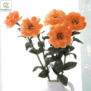 <span class=keywords><strong>Fleur</strong></span> artificielle de marguerite en plastique souple de haute qualité, 59 cm, toucher réel, <span class=keywords><strong>orange</strong></span> et blanche, pour mariage, maison, décoration de la Saint-Valentin - Product Image 2