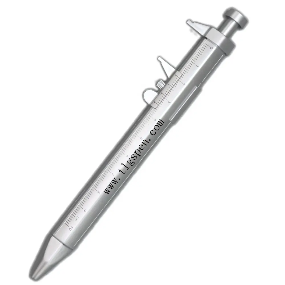 Vernier pinza penna a sfera multi funzione di strumento di Multi-purpose Penna di Sfera di Plastica Righello Premere penna A Sfera