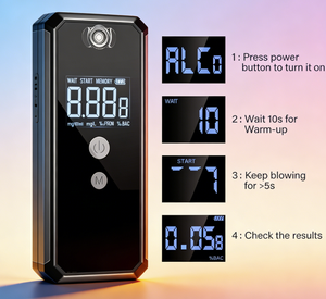 Testeur <span class=keywords><strong>d</strong></span>'<span class=keywords><strong>alcool</strong></span>émie Bluetooth portable personnel à pile combustible, haute précision, écran VA, temps de réponse de 5 secondes, prix usine - Product Image 3