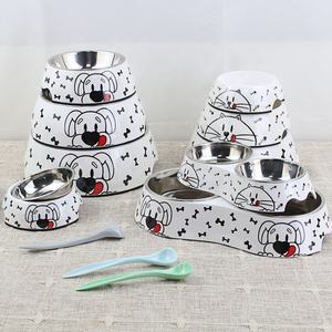 Mangkuk Hewan Peliharaan Ramah Lingkungan dari Melamin Mewah dengan Tempat Makan Anjing dari Baja Anti Karat Bentuk Bulat Kapasitas 160/350/700ML - Product Image 6