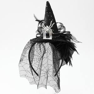 Luolan Halloween Children's Adult Black Witch <strong>Spider</strong> Web Lace Handmade Headband TV Movie <strong>Costumes</strong> <strong>Girls</strong> Boys Wholesale - Product Image 5