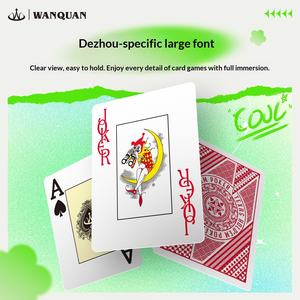 Cartes à jouer en plastique personnalisées Texas Hold'em, finition mate, grands caractères, imperméables, lavables, PVC durable, jeux de saison pour le camping - Product Image 3