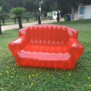 Camping en plein air deux sièges paresseux chaise longue rouge doux Air gonflable canapé chaise