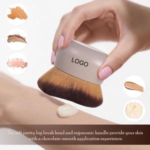 Brocha de maquillaje corporal Extra Grande <span class=keywords><strong>para</strong></span> <span class=keywords><strong>autobronceador</strong></span> de <span class=keywords><strong>piernas</strong></span>, mezcla de bronceador, brocha Kabuki de 76mm, brocha de maquillaje Ovalada <span class=keywords><strong>para</strong></span> cara y espalda, uso en seco y húmedo - Product Image 4