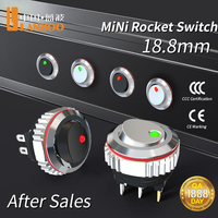 Interrupteur à bascule LANBOO, mini-interrupteur à bascule 7 A, 4 broches, argent, noir, vert + connecteur avec LED, 220 V, chromé, 16 mm, pour panneau.