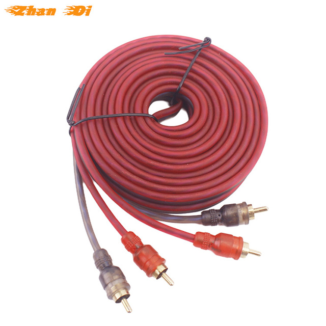 High Quality OFC RCA 2C to 2C Male Stereo Plug 24k Cable Audio Cable for Car Subwoofer Amplifier Connector 5m Car Audio Cable