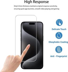 Protector de pantalla de teléfono al por mayor 9H 2.5D vidrio templado para <span class=keywords><strong>iPhone</strong></span> 15 Pro Max 14 Plus 13 12 11 6 7 8 <span class=keywords><strong>SE</strong></span> con paquete de papel - Product Image 5
