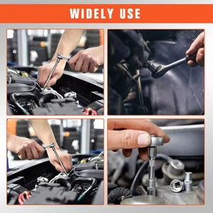 Podofo 53PCS Multifunctional Auto Repair Kit Socket Wrench Set <b>With</b> 1/4 Inch Ratcheting Wrench Plastic <b>Toolbox</b> Storage Case ODM - Product Image 2