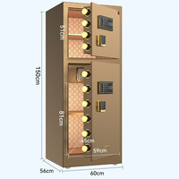 Caja fuerte grande con doble puerta, caja fuerte de acero para el dinero, para casa, hotel, oficina, huella dactilar, caja fuerte grande de 2 puertas para dinero