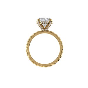 Superbe bague en diamant de laboratoire taille ovale, en argent 925 et or 9kt, 14kt, 18kt, pour femme, idéale comme bague de fiançailles - Product Image 4