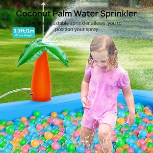 Inflatable Dolphin Water Play Center Kids Backyard Splash Pad with <b>Slide</b> & Sprinkler Outdoor Swimming <b>Pool</b> Toy - Product Image 2