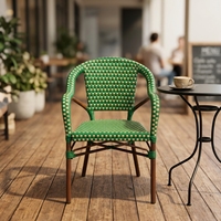Chaise en rotin PE tressé à la main, légère et moderne, avec structure en aluminium, pour la restauration en plein air, les restaurants, les cafés, les bars, les meubles de patio