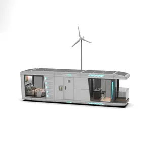 Green Energy inteligente à prova de vento hotel edifício de luxo praia villa fabricação móvel casa pré-fabricada cápsula espacial