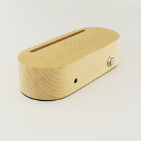 Base de veilleuse LED en bois minimaliste DIY, à piles, avec contrôle tactile, pour haut-parleur, lumière à intensité variable, boîte à musique pour la maison