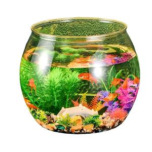 Aquarium rond en plastique épais et résistant aux chutes, économique, mini-aquarium sans distorsion pour poissons zébrés, décoration de salon - Product Image 6