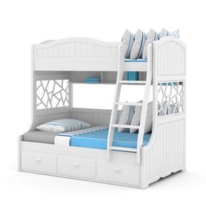 Cama Literas Doble para Niños con Cajón y <span class=keywords><strong>Escalera</strong></span> para Dormitorio o Escuela - Muebles Combinados con <span class=keywords><strong>Escalera</strong></span> Colgante - Product Image 5