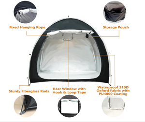 Tente de vélo de 6,6 pieds, tissu Oxford 210D étanche, couverture de vélo d'extérieur, conception de fenêtre, une chambre à coucher <span class=keywords><strong>pour</strong></span> <span class=keywords><strong>2</strong></span> vélos, <span class=keywords><strong>abri</strong></span> de rangement <span class=keywords><strong>pour</strong></span> vélos - Product Image 6