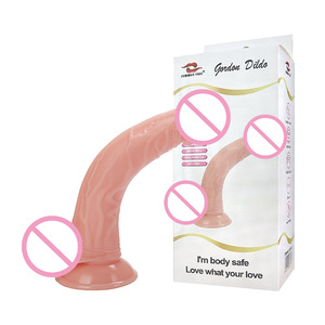 Dildo realistico curvo a punto G da 20 <span class=keywords><strong>cm</strong></span> con ventosa potente, <span class=keywords><strong>in</strong></span> PVC morbido e spesso, giocattolo sessuale per adulti a mani libere per donne - Product Image 1