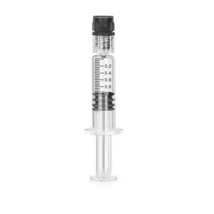 custom logo 1ml Prefilled Reusable Concentrate Borosilicate Glass Syringe with Luer Lock