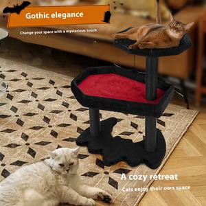 Torre de árbol de gato grande de estilo gótico con plataforma de escalada de condominio de gato integrada para diseño de ahorro de espacio interior <span class=keywords><strong>Halloween</strong></span> al por mayor - Product Image 4
