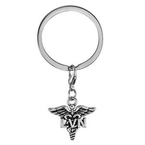 Porte-clés en métal avec pendentif pour infirmières <span class=keywords><strong>LVN</strong></span> NP, nouveau, sur-chaîne, breloque, sac à dos, accessoires de voiture - Product Image 6