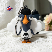 Longzhiyu 20 ans, 500 unités minimum, porte-clés et pendentifs de clés au design populaire, thèmes Anime et Films, en caoutchouc et PVC 3D, figurines et mousquetons