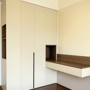 Garde-robe moderne de luxe autoportante en bois pour la maison, appartement, hôtel, atelier de rangement de vêtements, ensemble de meubles de chambre à coucher - Product Image 5