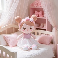 Poupée en peluche personnalisée Fille Ballerine, douce et rembourrée, avec deux chignons et jupe tutu, OEM ODM, logo personnalisé, jouet en peluche pour enfants, vente en gros