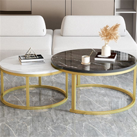Table basse de salon moderne en métal de luxe pour hôtel, table à thé d'angle, meubles de salon, tables basses incurvées, durables et légères