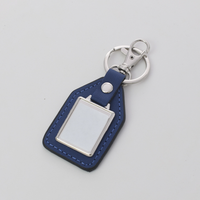 Llavero de cuero sintético azul marino estilo marco de fotos, personalizable para sublimación, en blanco, para bolso, colgante, recuerdo, regalo