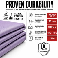 Sac de selle en cuir PU grainé lavande, testé PFOS, fabriqué en Asie du Sud-Est, étanche, écologique, résistant aux rayures