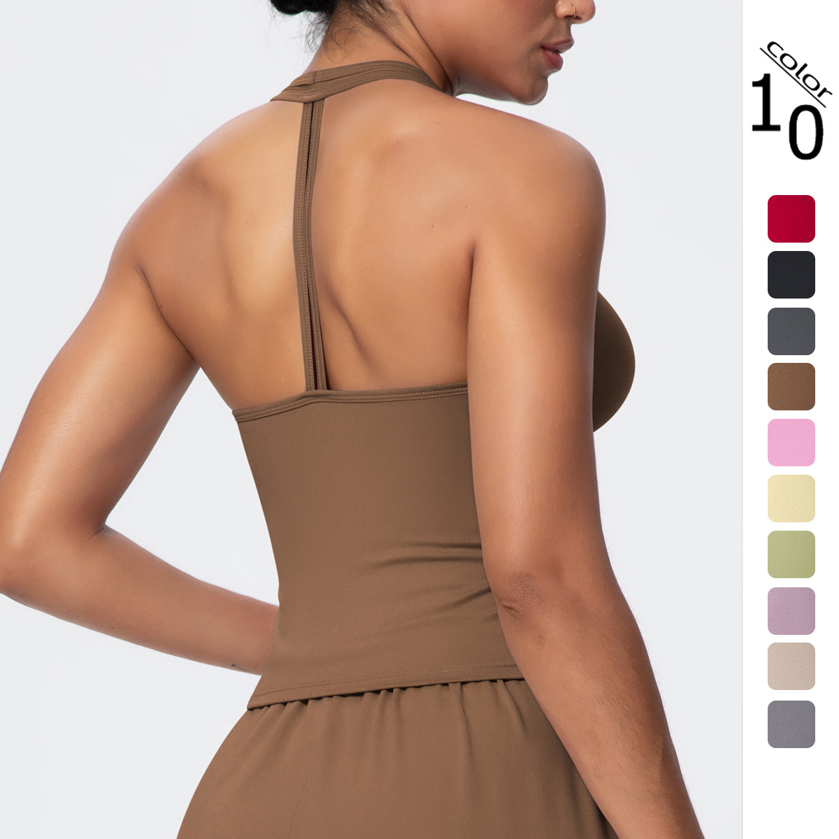 Tops Para Mujeres Women's Yoga Tank Tops V-Neck Breathable Backless Vest Sports Active Training Jogging Wear Brushed Smooth Knit