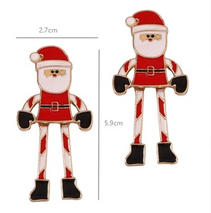 Pendientes de Santa Claus para Navidad, de aleación esmaltada, elegantes y a la moda, para uso diario de mujer - Product Image 1