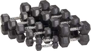 Hot Selling INSTRING FITNESS Rubber Wrapping Coated Cast Iron Hexagonal <b>Dumbbell</b> in lb for Home Gym ARMS Exercise - Product Image 3