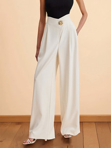 Chic Women's Pants High-waist Wide-leg <strong>Trousers</strong> 2025 Y2K Pants Boyfriend Style Office <strong>Lady</strong> Casual Straight <strong>Baggy</strong> Wide Leg Pants - Product Image 5