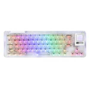 KiiBOOM Phantom 64 60% Transparent Mechanical Keyboard With LCD Screen Competitive Price Big Mechanical Keyboard Switch