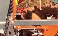 Scie à bois industrielle 30 tonnes, capacité 500 mm, processeur de bûches à gaz avec moteur à piston 10 000 tr/min, barre de 24 pouces
