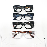 Montures de lunettes en acétate transparent coloré épais, montures optiques en écaille de tortue transparente, vente en gros en vrac, stock disponible