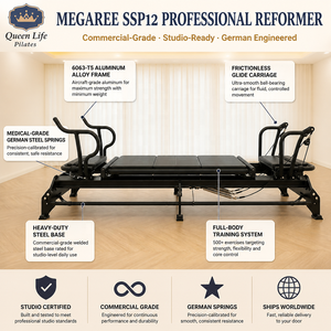 Equipo de Pilates Reformer Megaree Profesional, Cama de Aluminio Negra para Estudio de <span class=keywords><strong>Yoga</strong></span> Clásico - Product Image 3