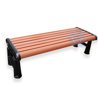 Bancs d'extérieur modernes HYX personnalisés pour parcs, gymnases et centres commerciaux, sans dossier, avec pieds en aluminium moulé et lattes en composite HDPE recyclé