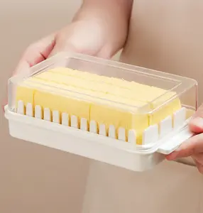 Choice Fun Butter Cheese Storage Box With Lid Easy To Use Butter Container With Cutting Board Food Safe Plastic Material Box