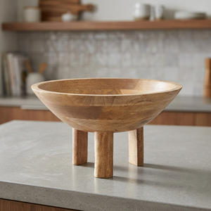 Bol décoratif en bois à motif animalier SB-021 |   Design artisanal de style moderne du milieu du siècle |   Ensemble de 3 pièces |   Aqudus Saleem - Product Image 2