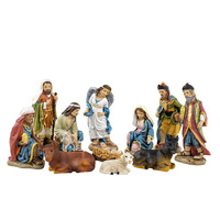 Set de 11 Piezas de Adornos de Estatuas de Personajes de Gerencia, Estilo Transfronterizo, Resina Epoxi, Escultura Artística, Artesanía Navideña