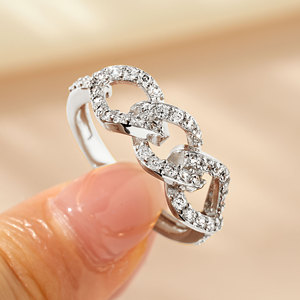 Anel Elegante Banhado a Ouro 14K com Diamante Simulado CZ de Corte Redondo Brilhante para Uso Diário e Ocasiões Especiais Unissex - Product Image 6