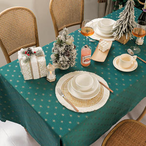 Mantel redondo reutilizable rojo para comedor en casa, cubierta de tela naranja con técnica tejida, Buen Precio de vacaciones para uso en bodas - Product Image 2